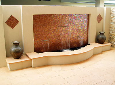 copper mosaic water feature